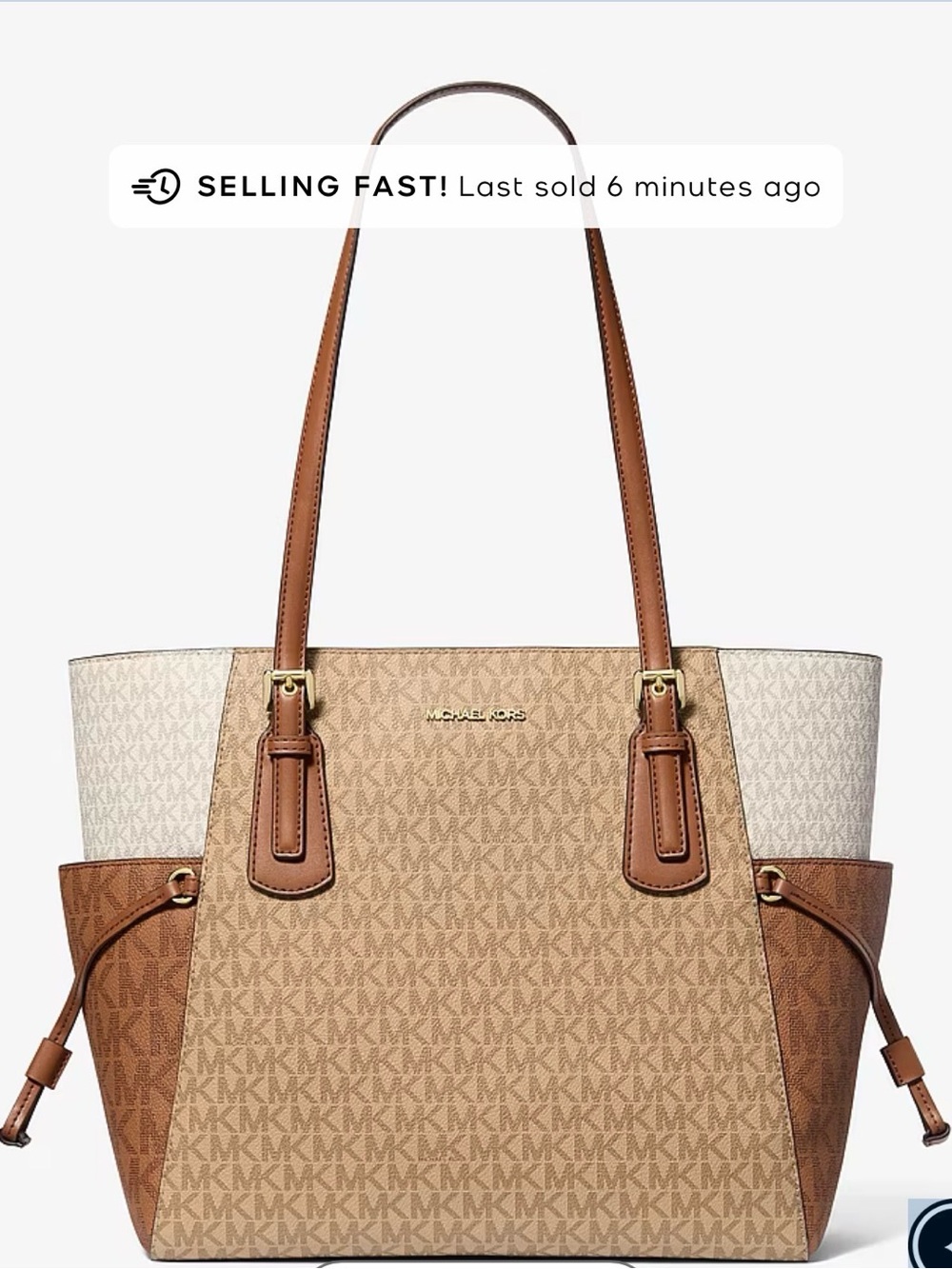 Michael Kors Two-Tone Brown & Cream Signature Tote
